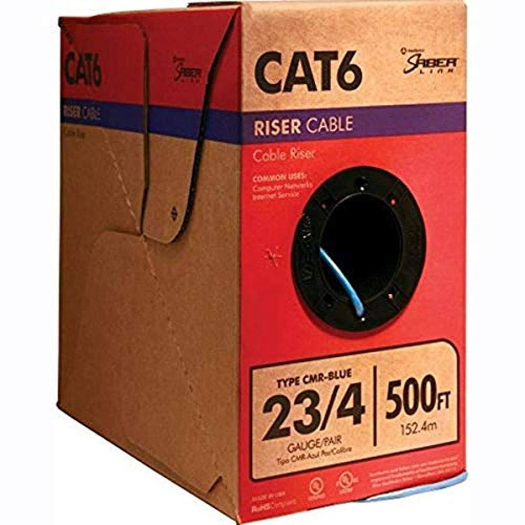 23/4 CAT6 Ethernet Riser Blue Data Cable Cord, 500 ft D30367