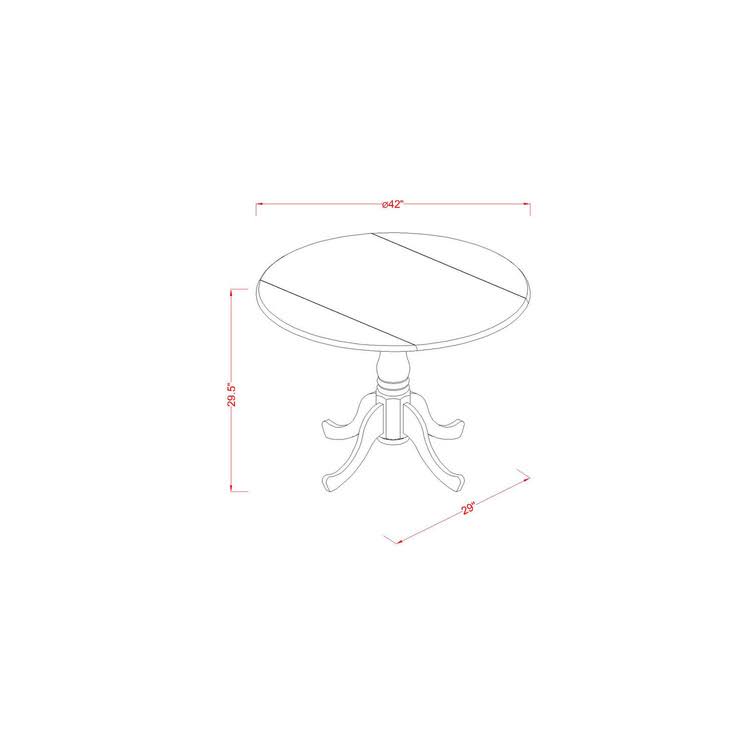 3 Pcs Dining Set with 2 Wooden Chairs S286746