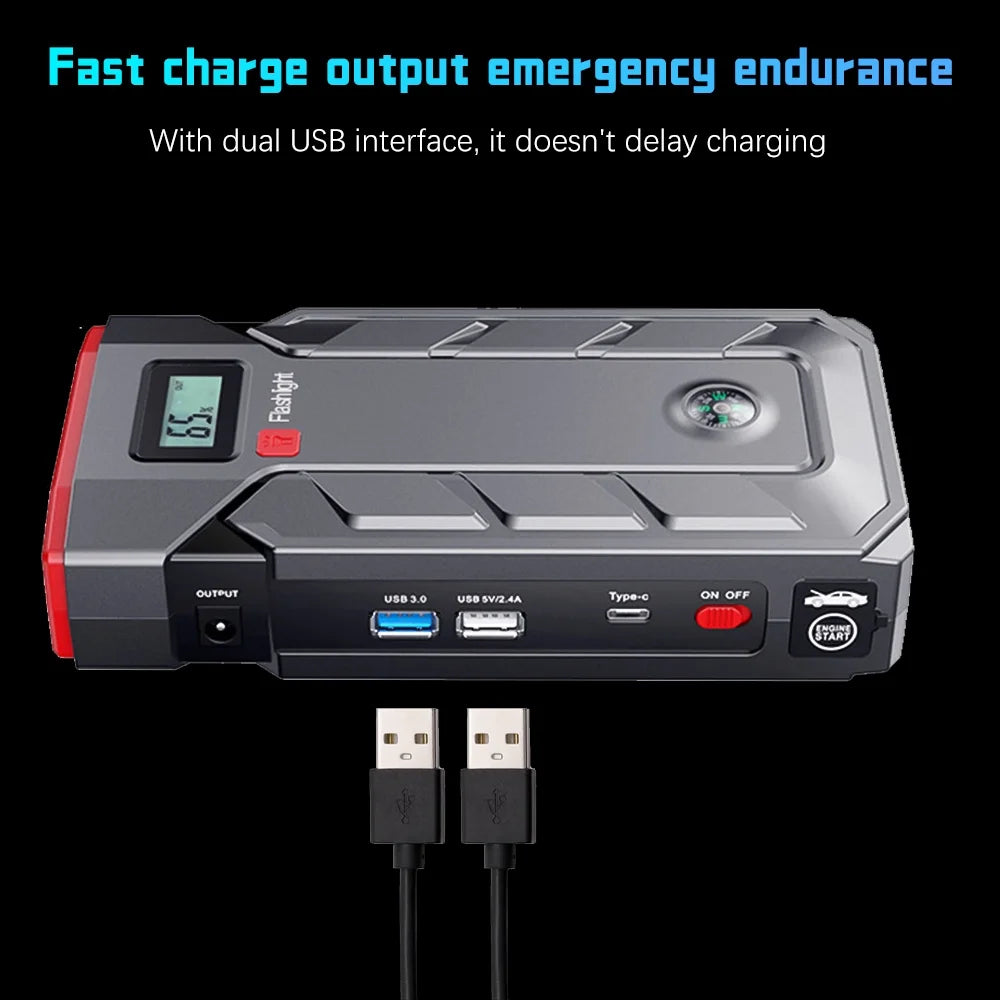 600A Portable Car Battery Jump Starter with Smart Jumper Cables V335536