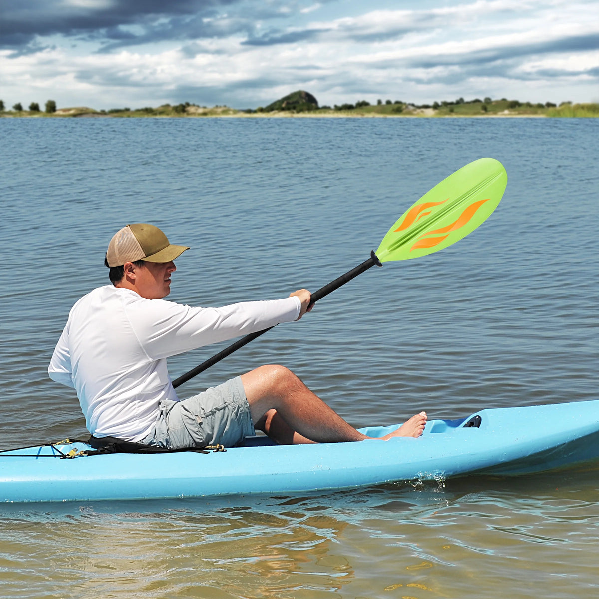 85" Green & Orange Kayak Paddle J2787