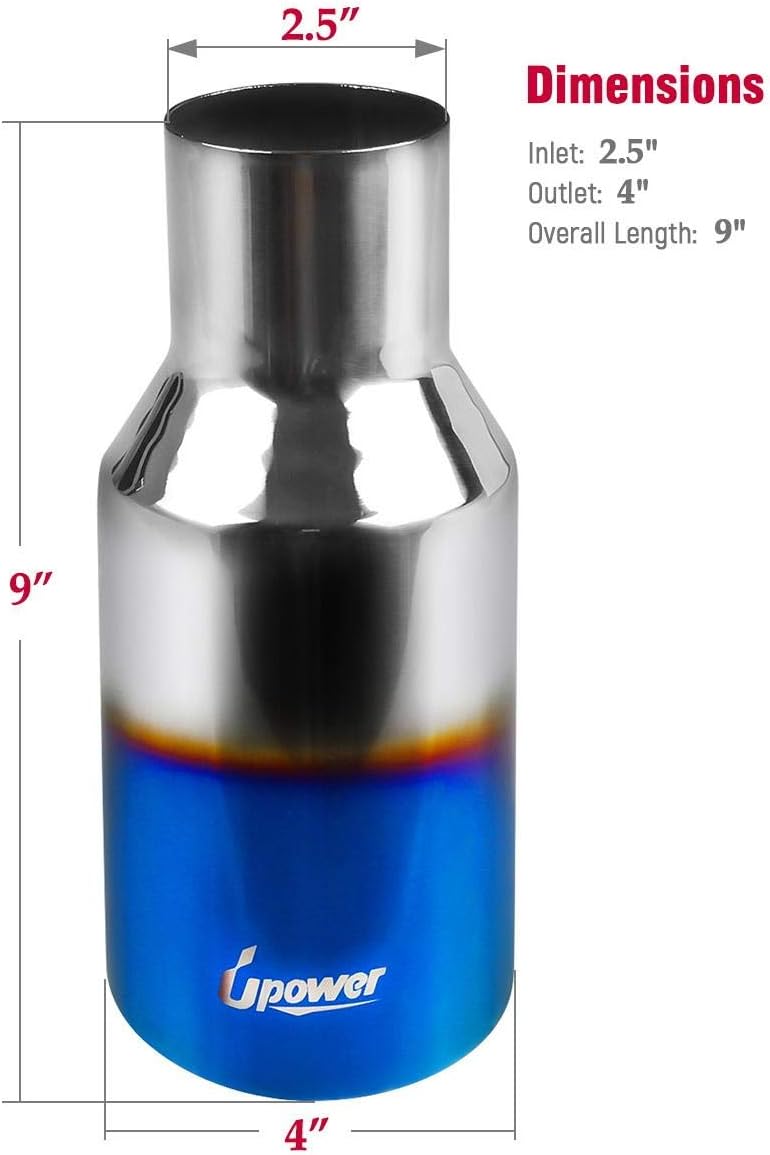 2.5" to 4" 304 Stainless Steel Exhaust Tip Pack of 2 I67734