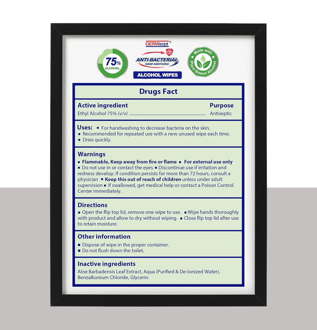 75% Alcohol Antiseptic Hand Sanitizer Wipes (1200 Wipes) B908
