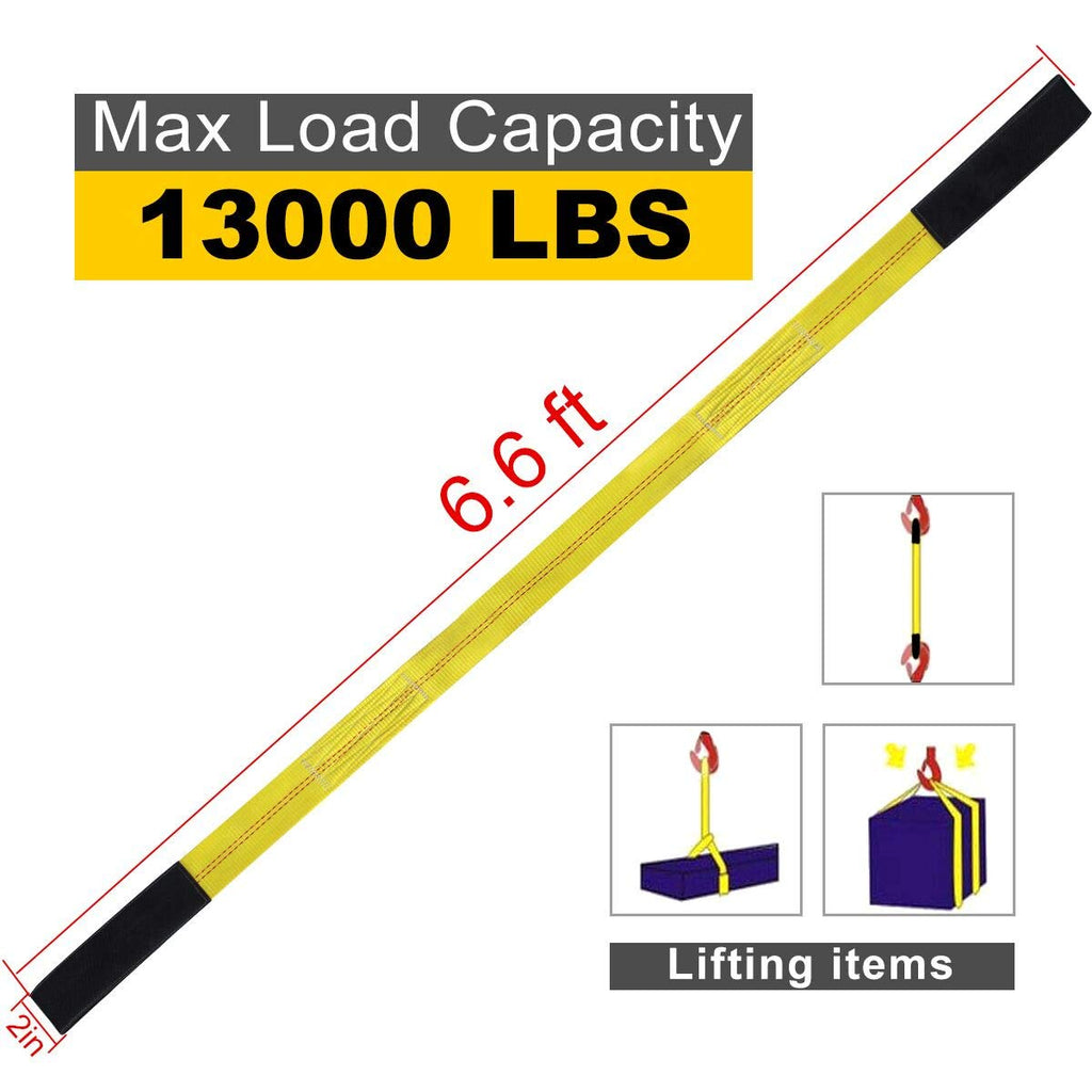 Heavy Duty Flat Eye Lift Sling Straps 2-Pack N3083