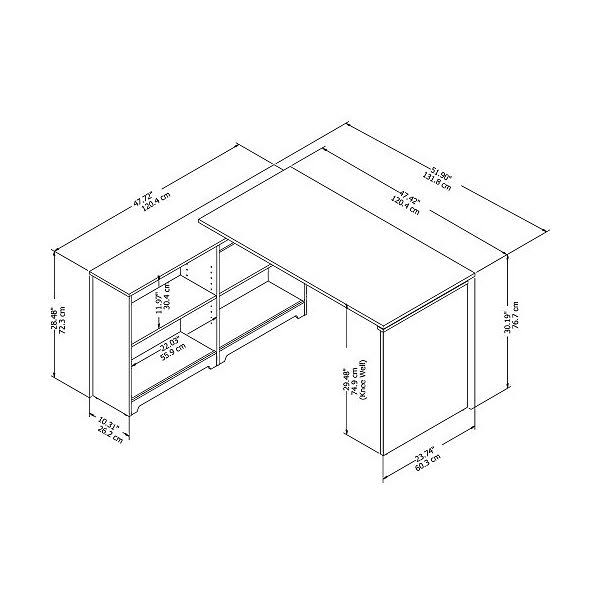 Espresso Oak Corner Bookshelf Desk N179210