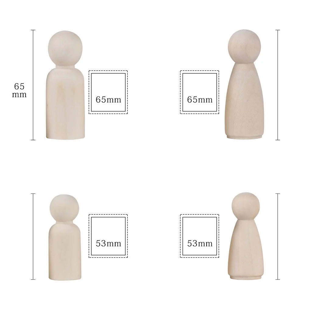 8 Wood Peg Dolls Wooden Figure Toy P142