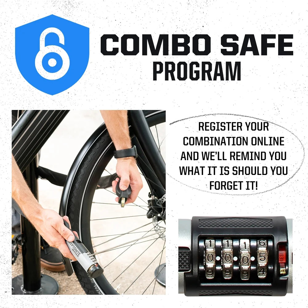(2 pack) Resettable 12mm Combo Cable Bicycle Lock M755333