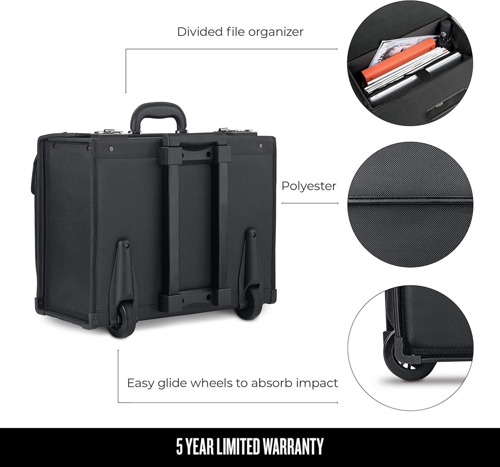 Black 16 Inch Laptop Rolling Catalog Case A5210