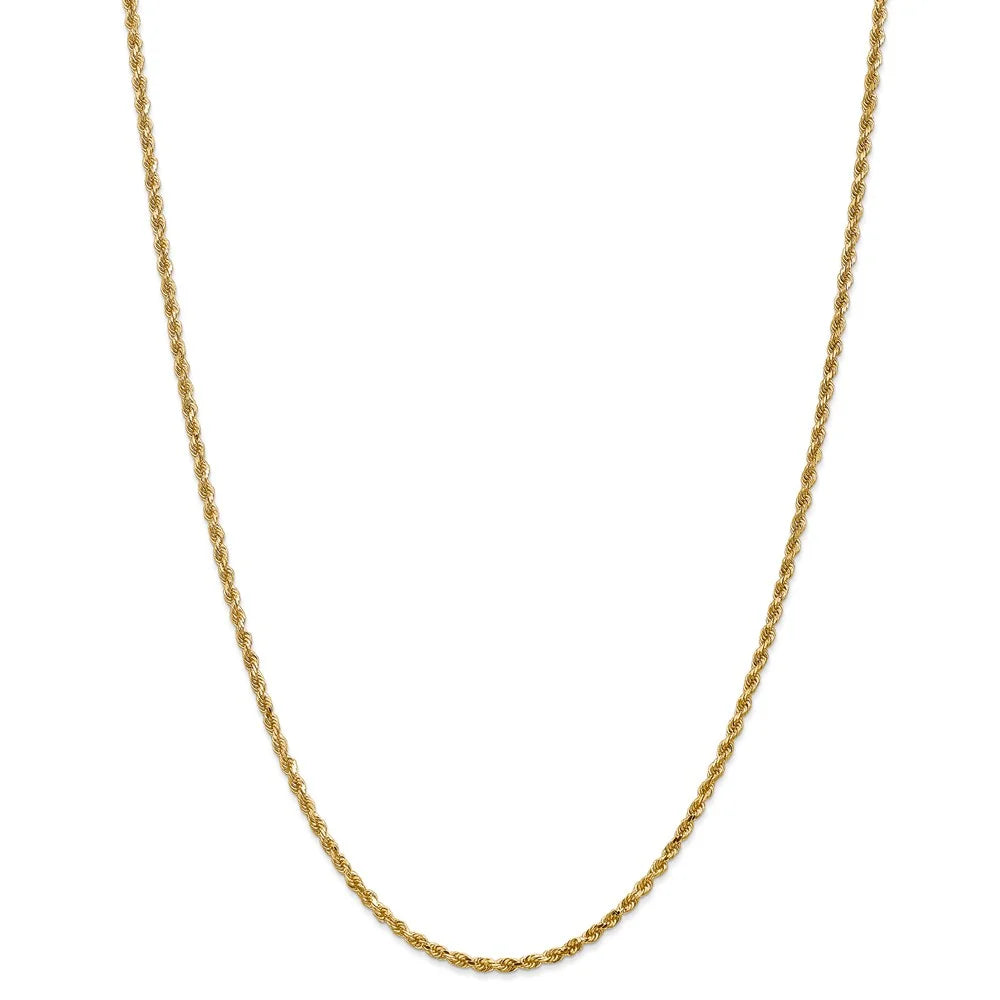 14kt Yellow Gold Diamond Cut Rope Chain with Lobster Clasp, 16 inch B2424