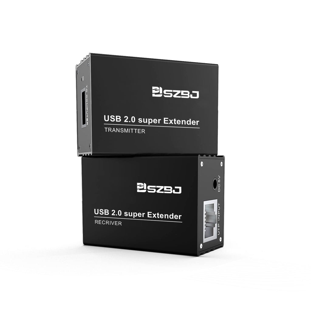 USB Extender over RJ45 Cat5E/6 Ethernet Cable Extender with Power Adapter Q18827
