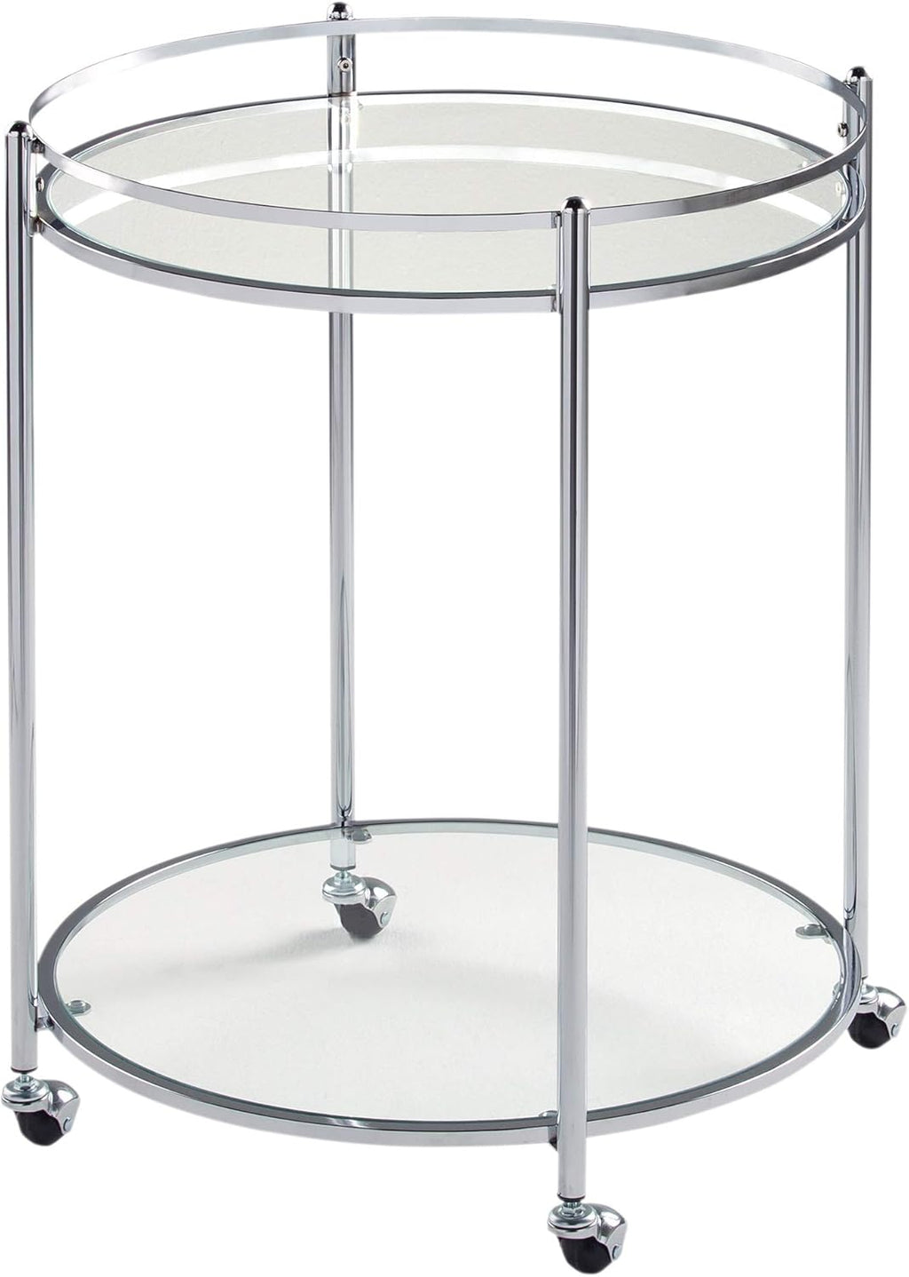 Chrome Clear Metal and Glass Bar Cart L408930