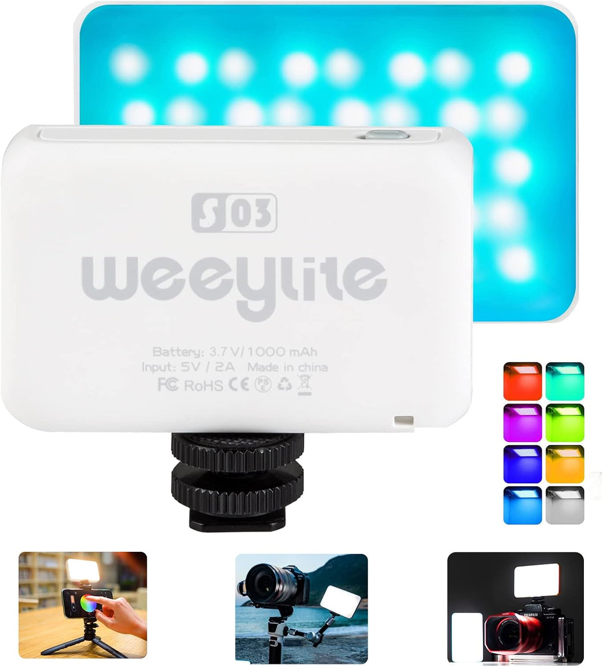 2 Packs RGB LED Camera Video Light Kit with Tripod B73355