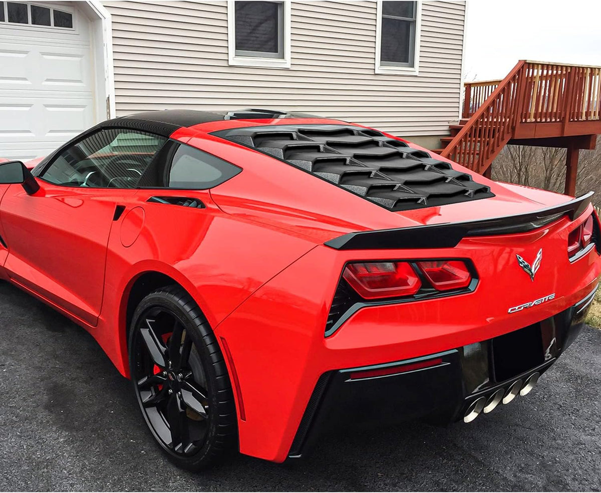 Rear Window Louver Sunshade Cover ABS Matte Black B879
