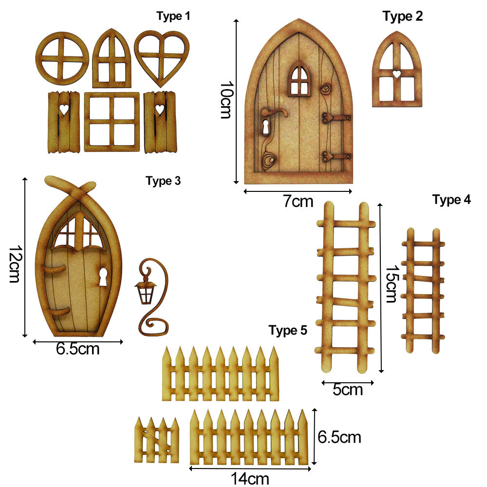 Miniature Fairy Elf Door Dollhouse Wooden Craft Kit N91652