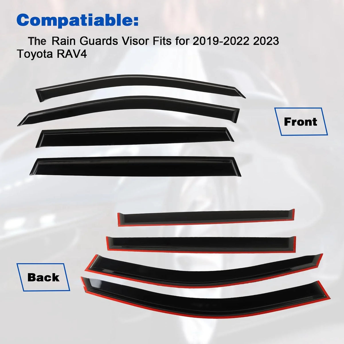 4Pcs Car Window Visors for 2019-2023 Toyota RAV4 I93351