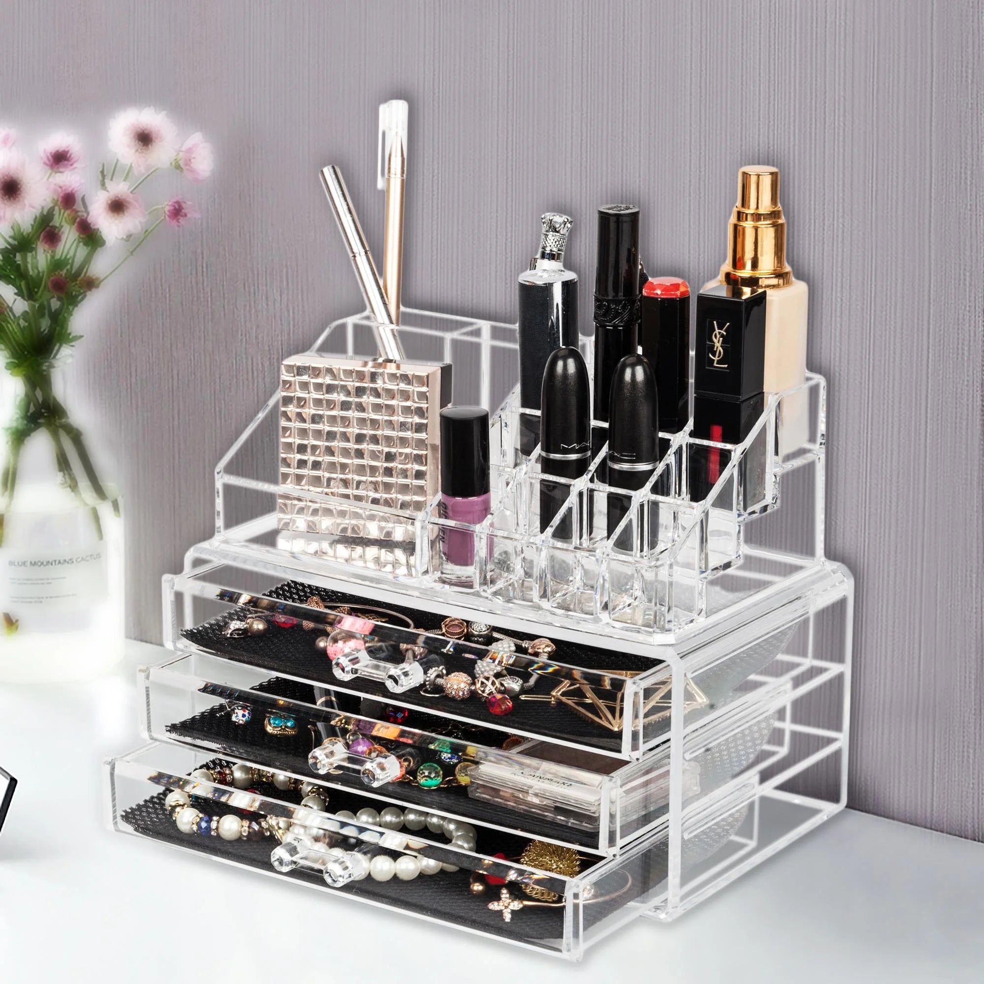Clear Acrylic 3 Drawer Cosmetic Organizer Q162