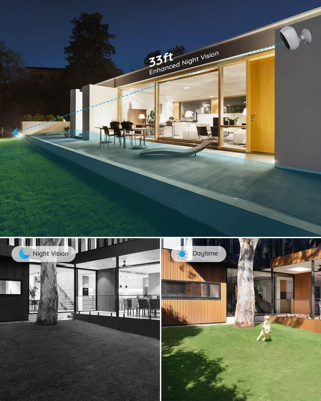 Wireless Security Camera Outdoor, Battery Solar Powered with 1080P HD, Night Vision, Two-Way Talk, 2.4GHz WiFi L39375