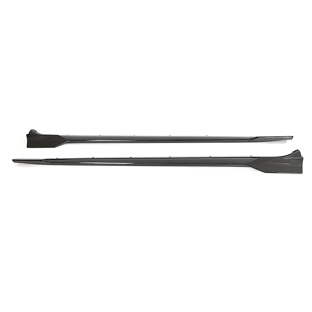 Gloss Black Carbon Fiber Side Skirt Extension Pair H9997