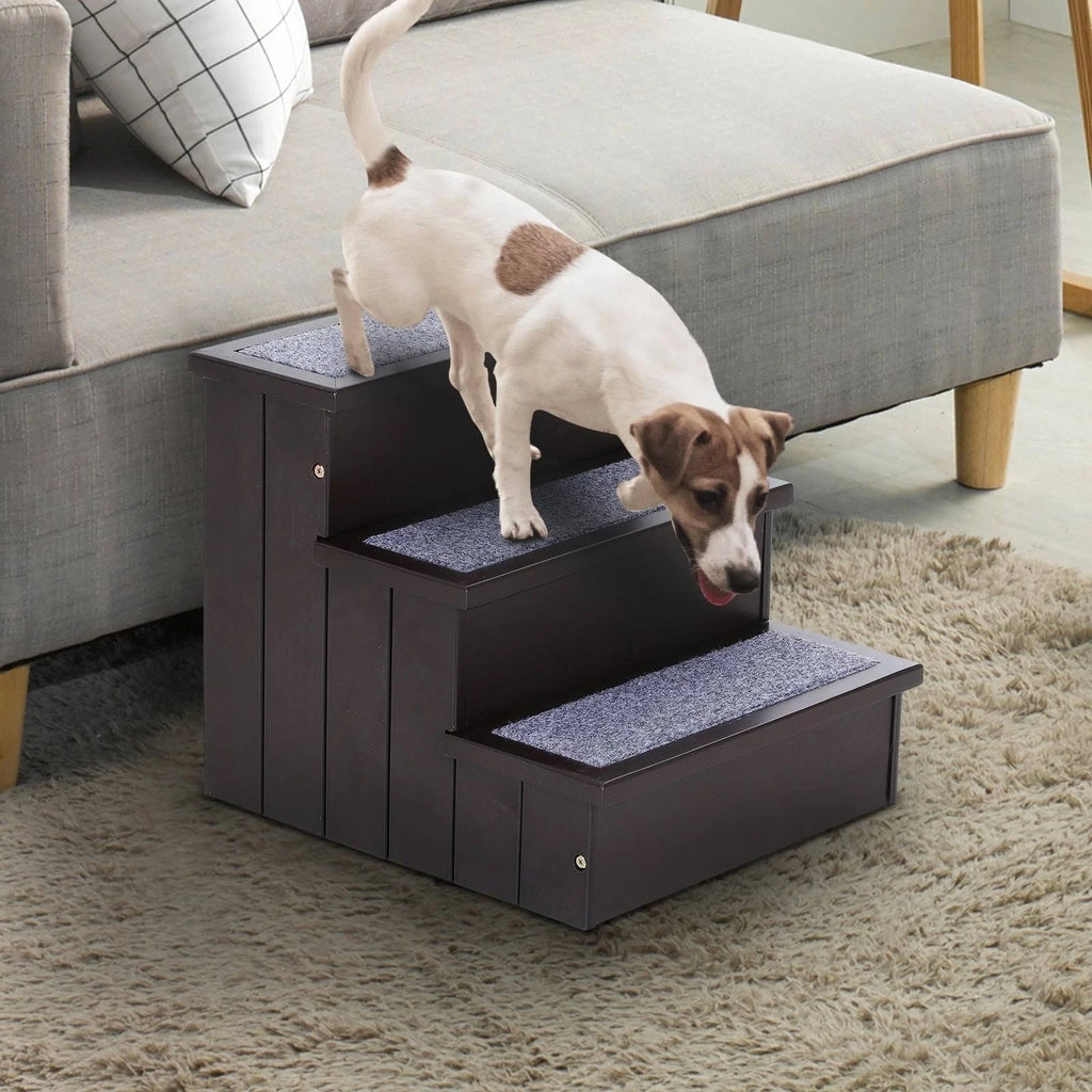 Brown Wooden Pet Stairs Ramp O49448