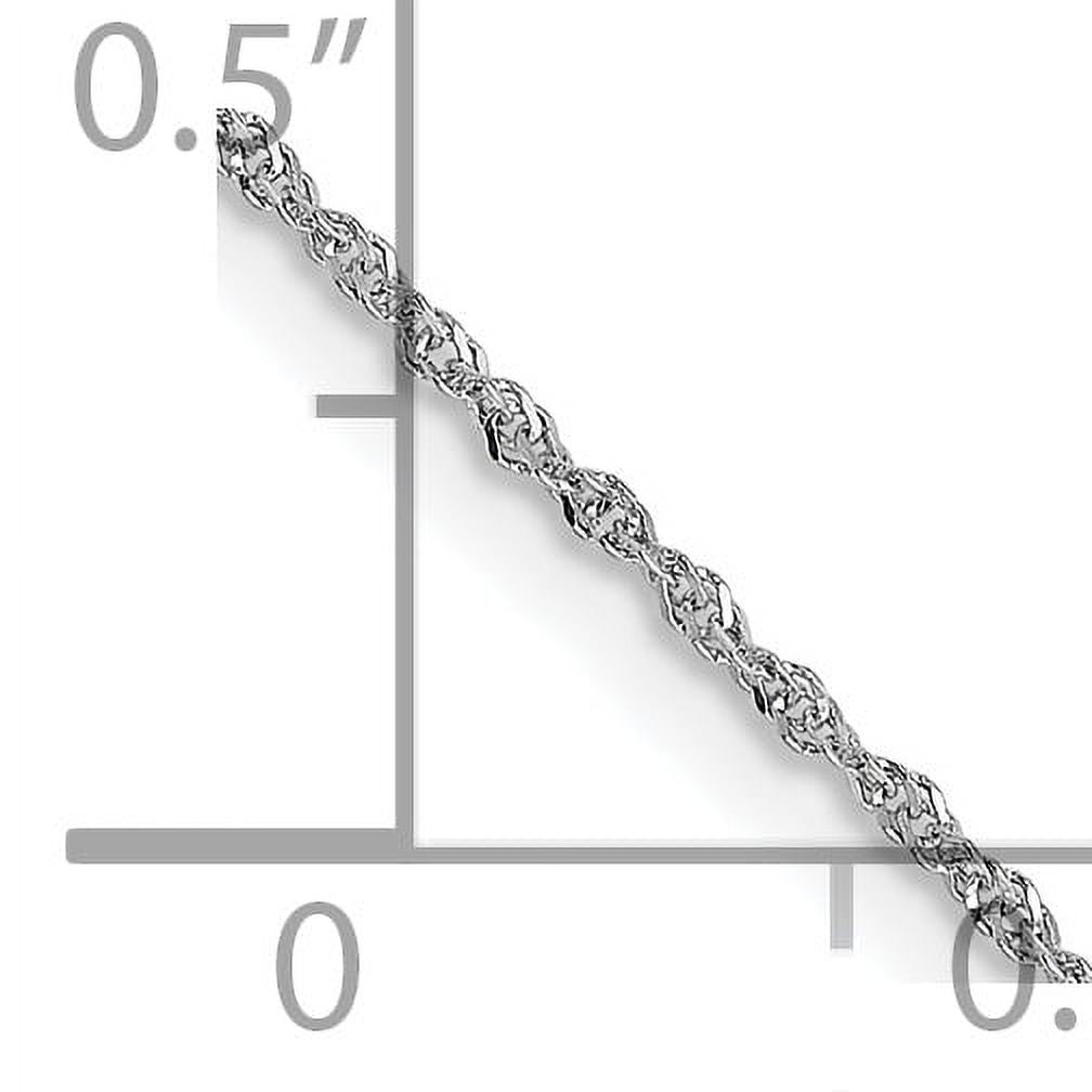 14K White Gold Ultra-thin Sparkle Chain Necklace 16 Inches N343