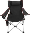 Blue Folding Recliner Camping Chair with Headrest Cup Holders Side Pocket I183825