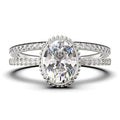 2.00 Carat Oval Cut Diamond Moissanite Engagement Ring in 925 Sterling Silver With 18k White Gold Plating A59053