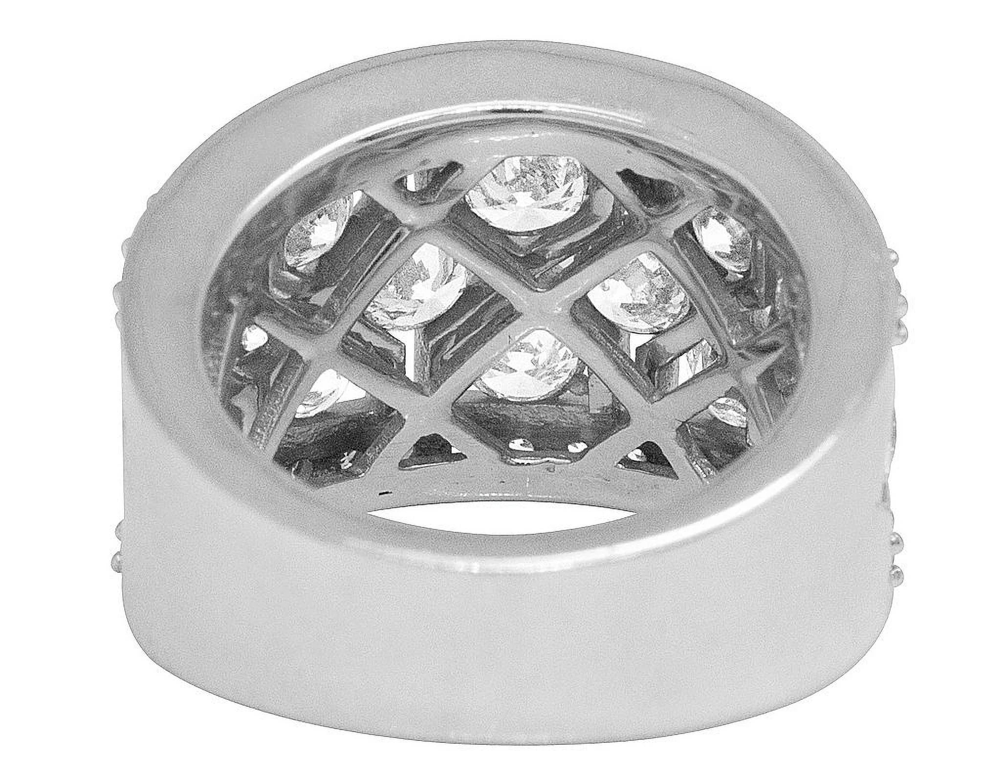 Geometric Mesh Diamond Band Ring Q865033