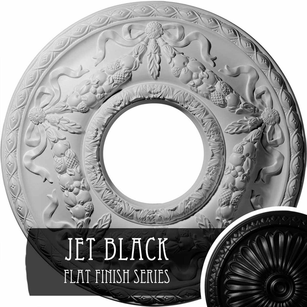 Jet Black Hand-Painted Ceiling Medallion L946349