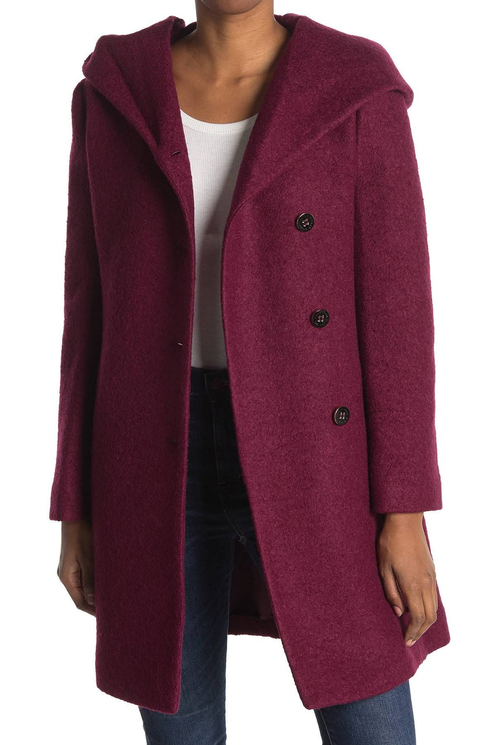 Purple Wool-Blend Coat B920