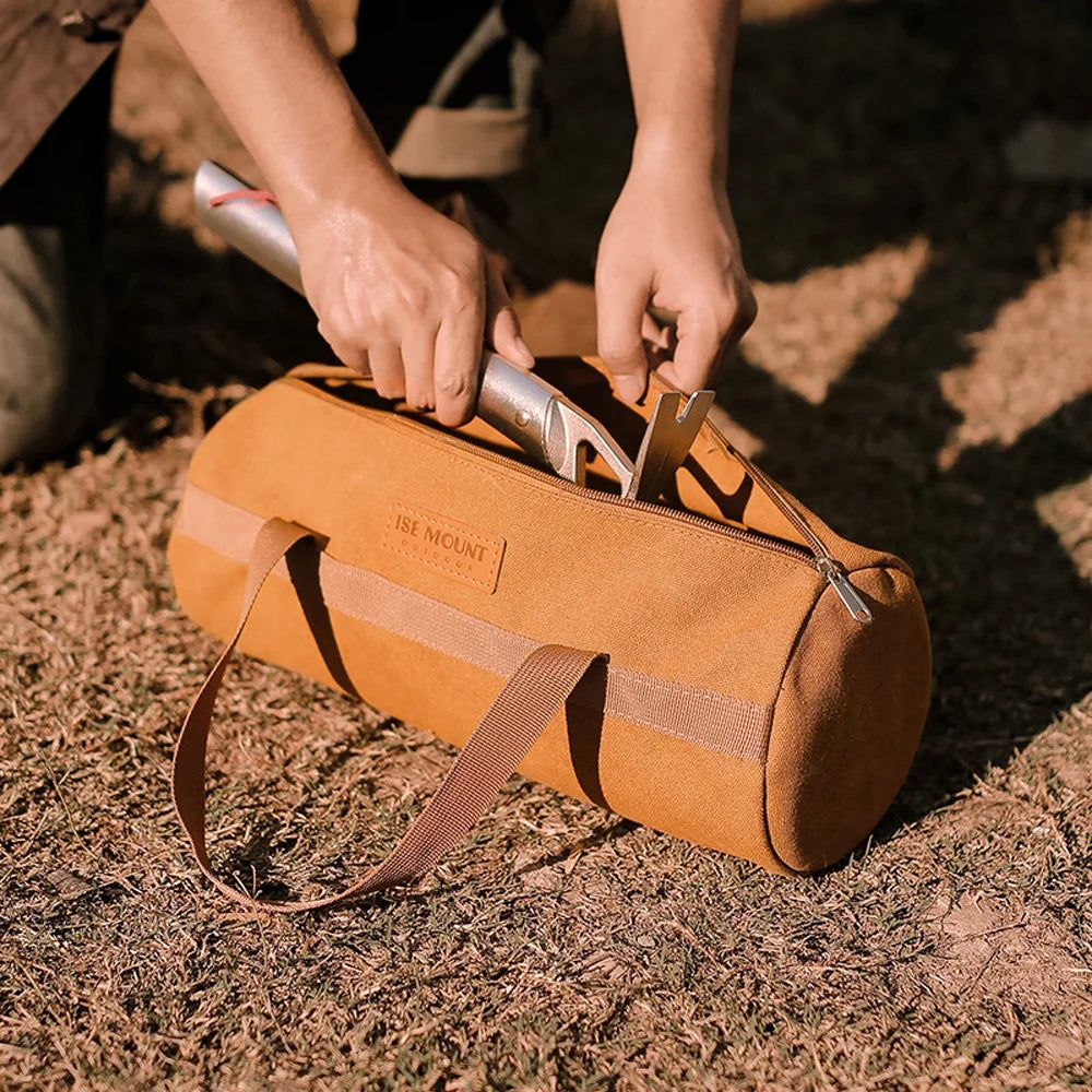 Khaki Canvas Tent Ground Nail Storage Bag M96461