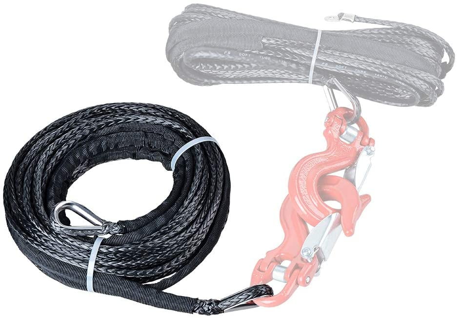 Black UHMWPE Synthetic Winch Rope Extension 2pcs Y6128