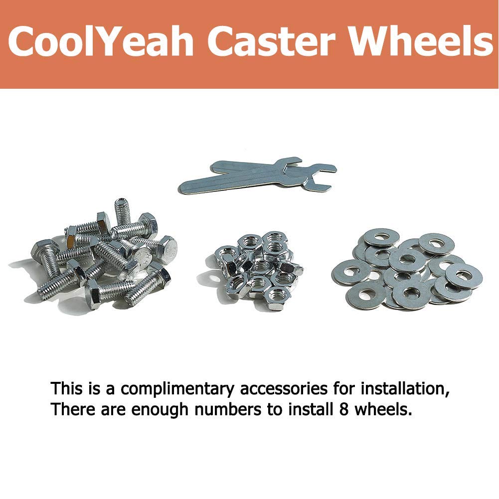 4 inch Swivel Plate PVC Caster Wheels, Heavy Duty Locking Casters (Pack of 8, 4 with Brake & 4 Without) B942589