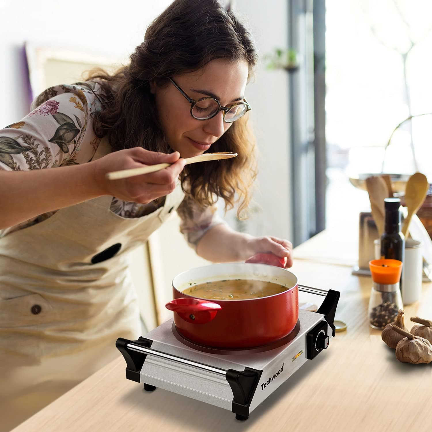 1200W Infrared Ceramic Single Burner Portable Electric Stove J196004