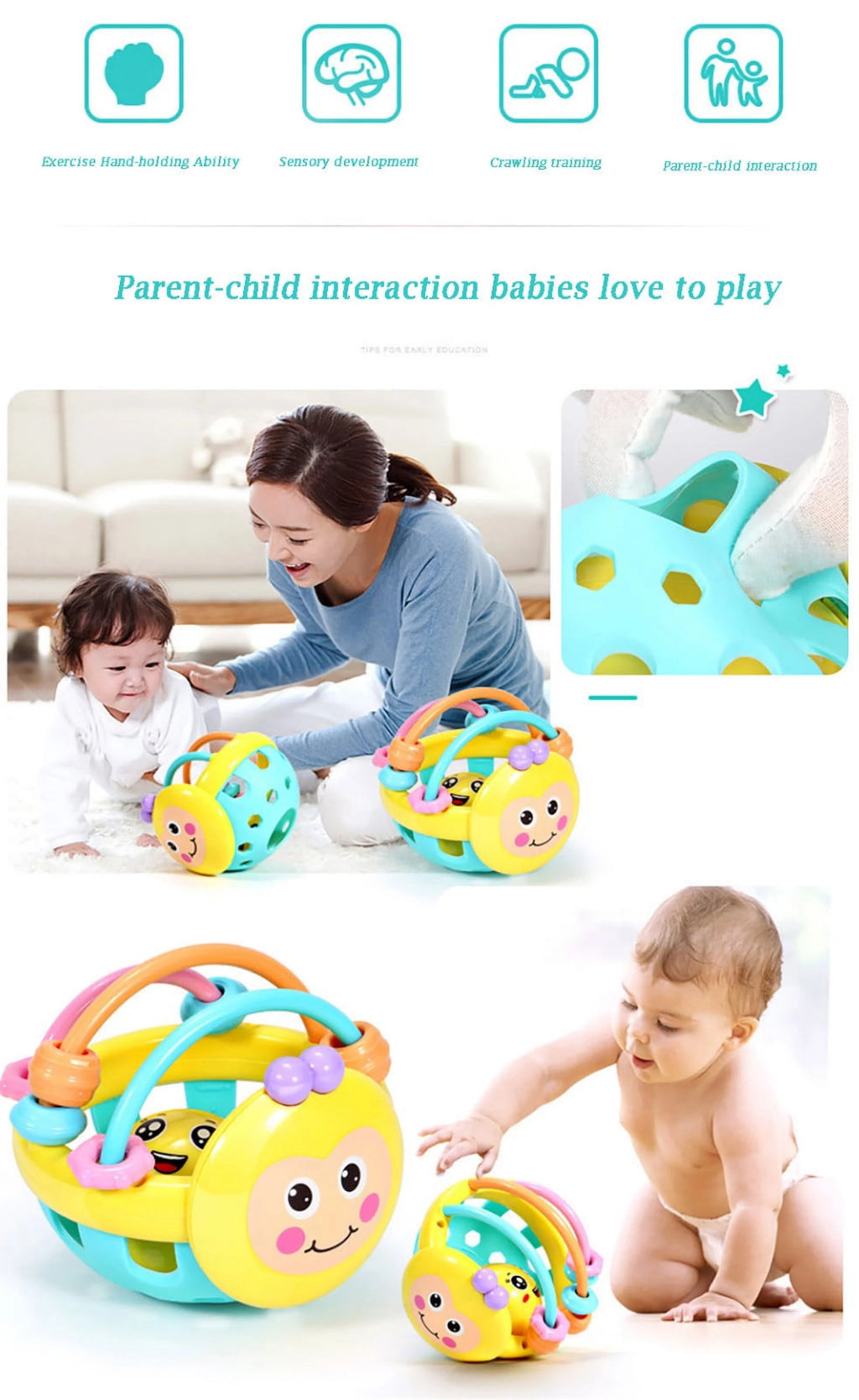 Baby Hand Bell Rattles Ball Toys X318468