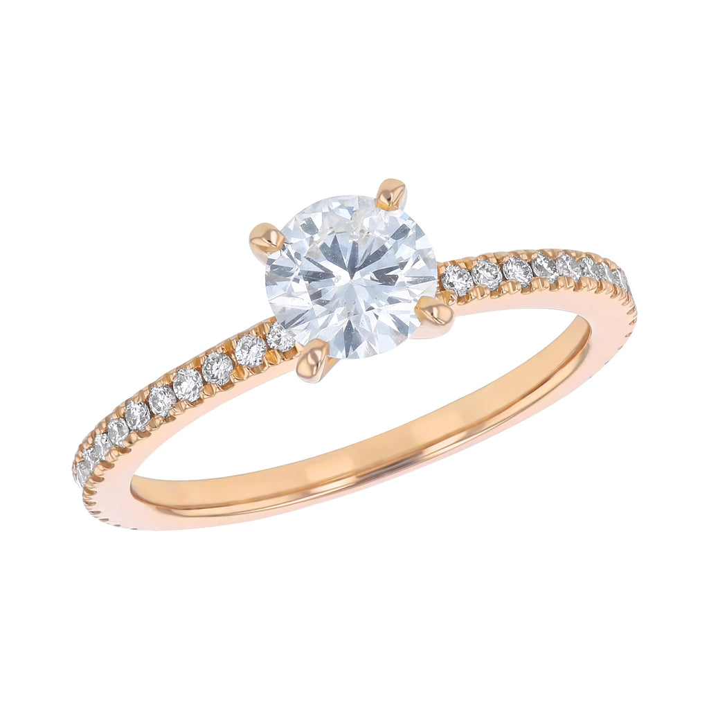 14K Yellow Gold Solitaire Engagement Ring I581