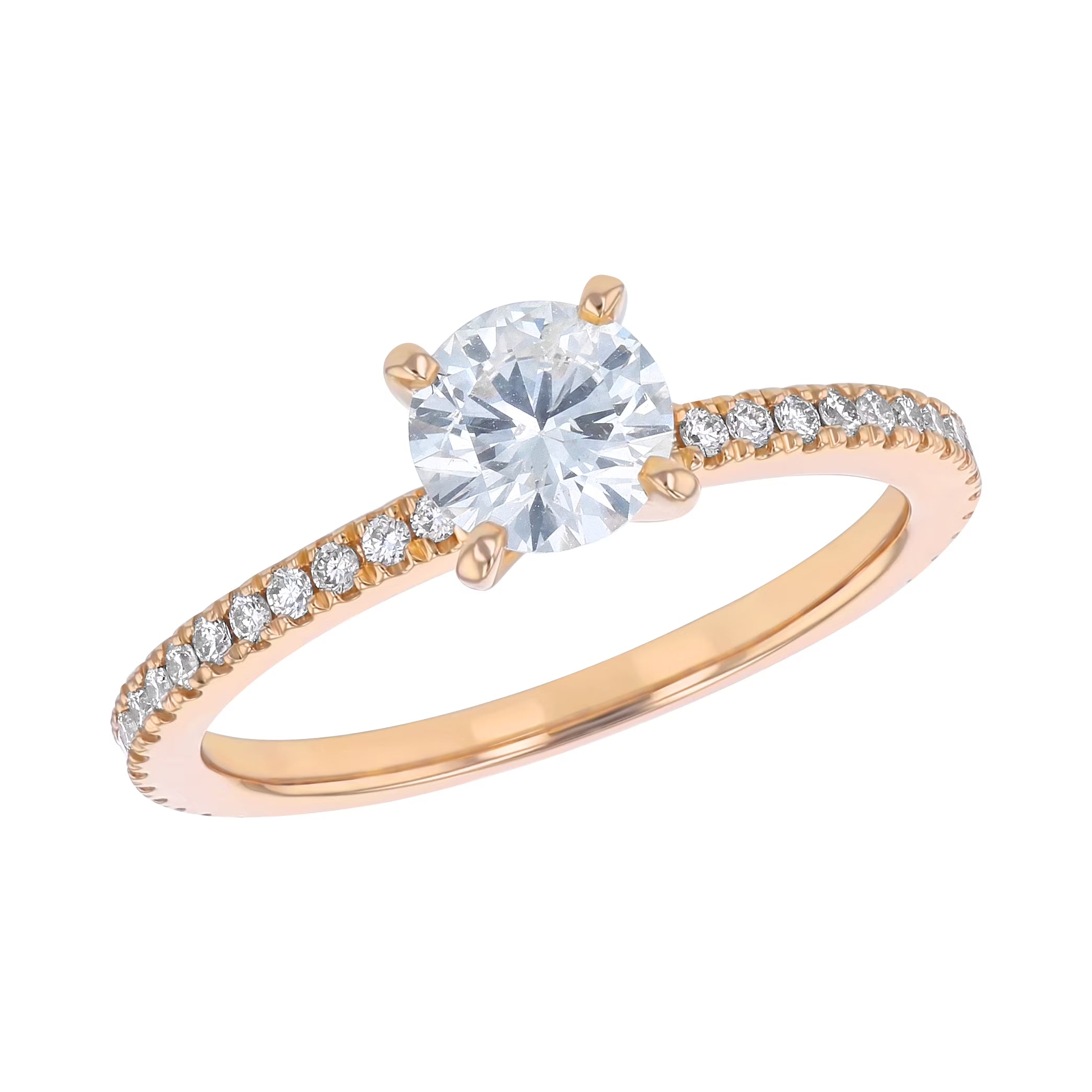 14K Yellow Gold Solitaire Engagement Ring I581