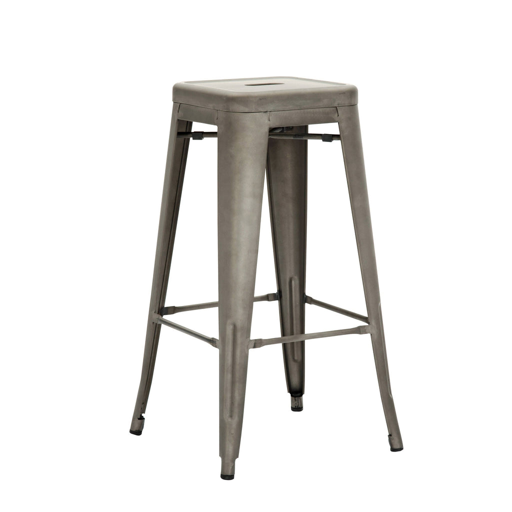 Metal Bar Stool Set of 4 Gunmetal Gray J687514