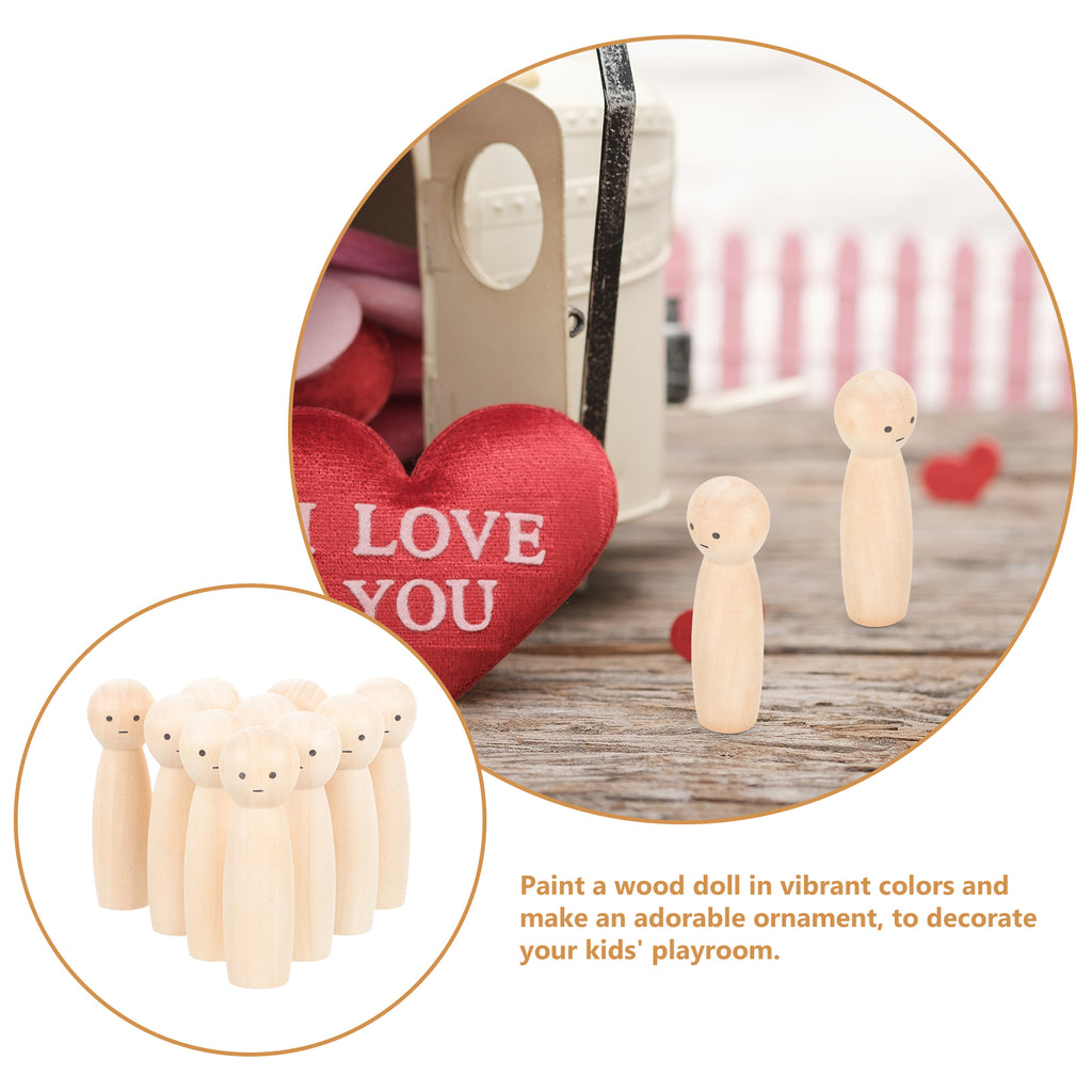 Unfinished Wood Doll Blank for Painting J9410