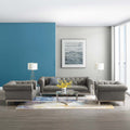 Tufted Upholstered Leather 3 Piece Set in Gray L56950