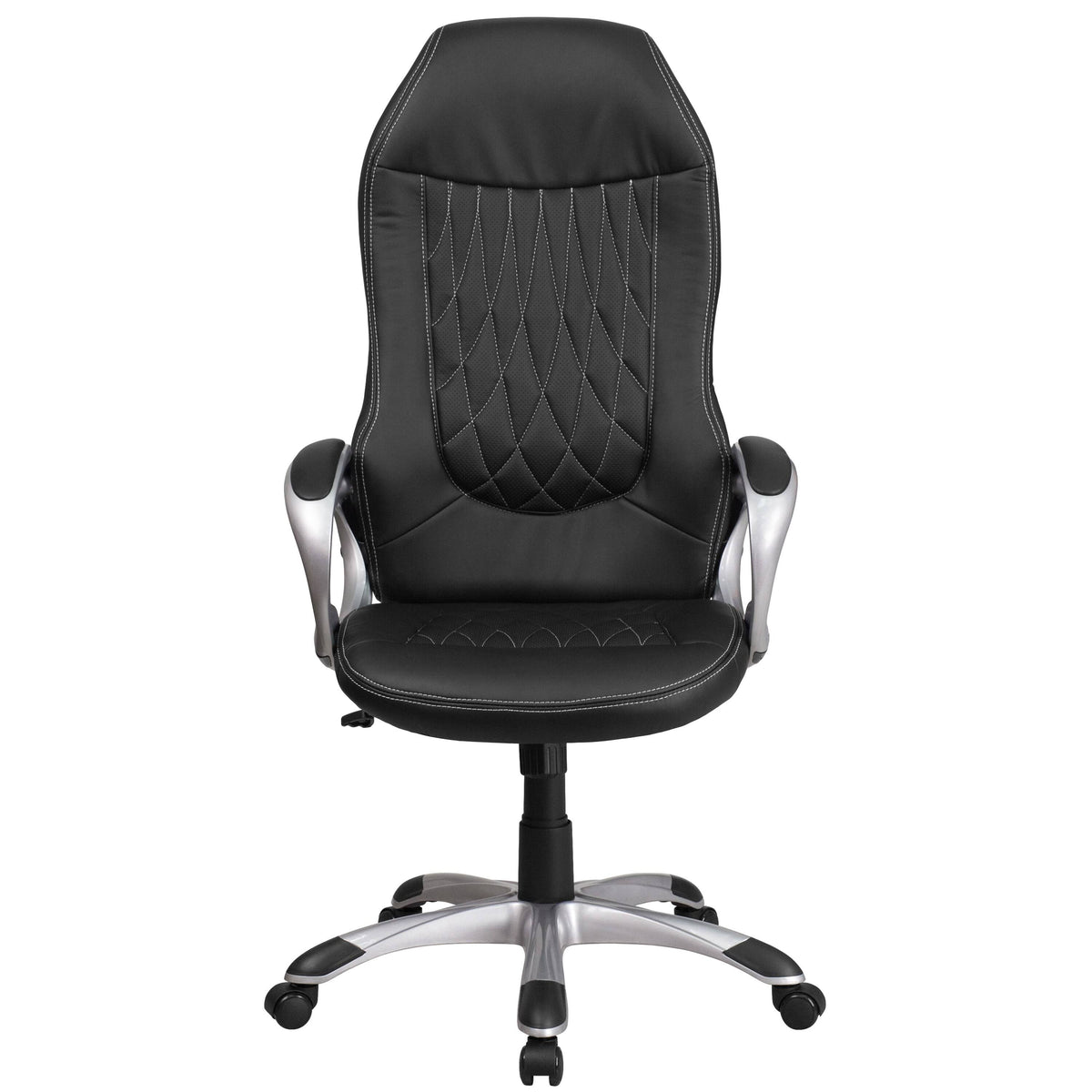 Black Vinyl Executive Swivel Chair with Arms C334