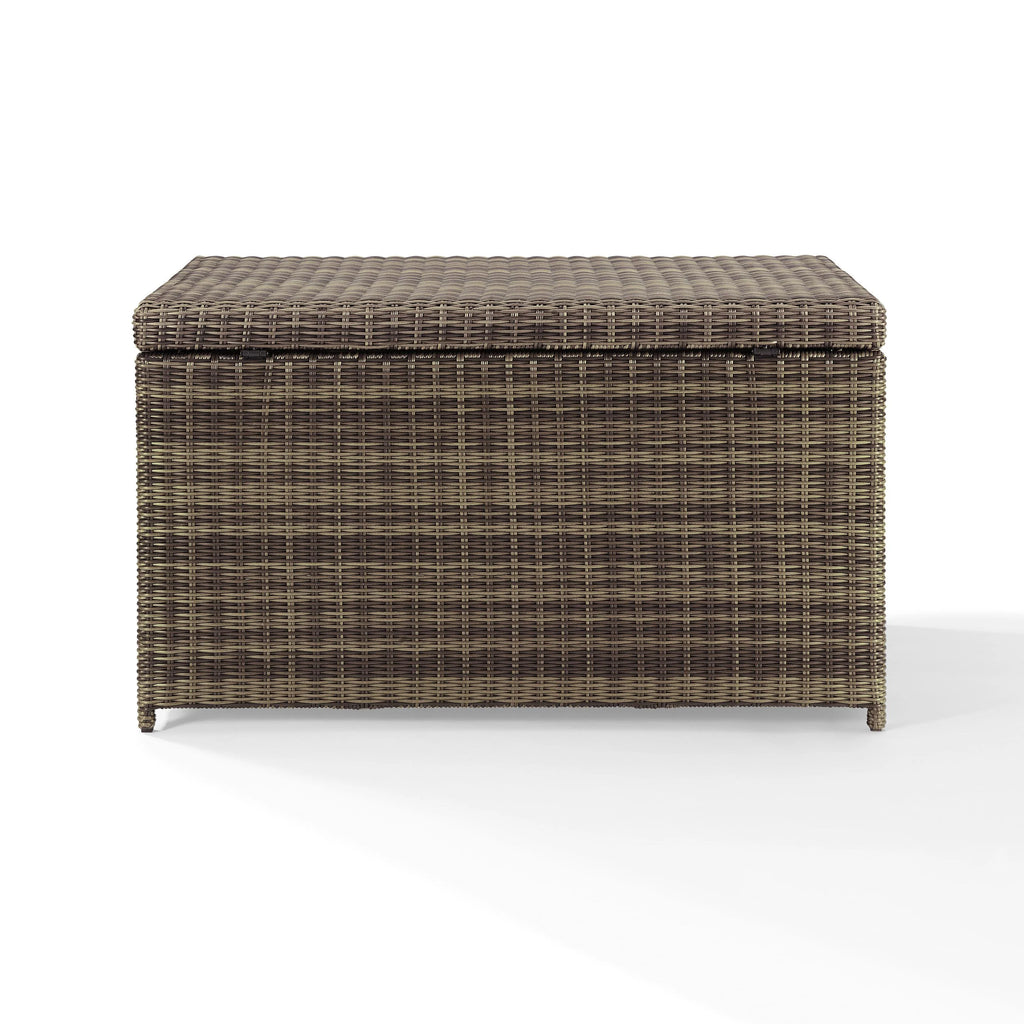 Weathered Brown Wicker Patio Deck Box O267