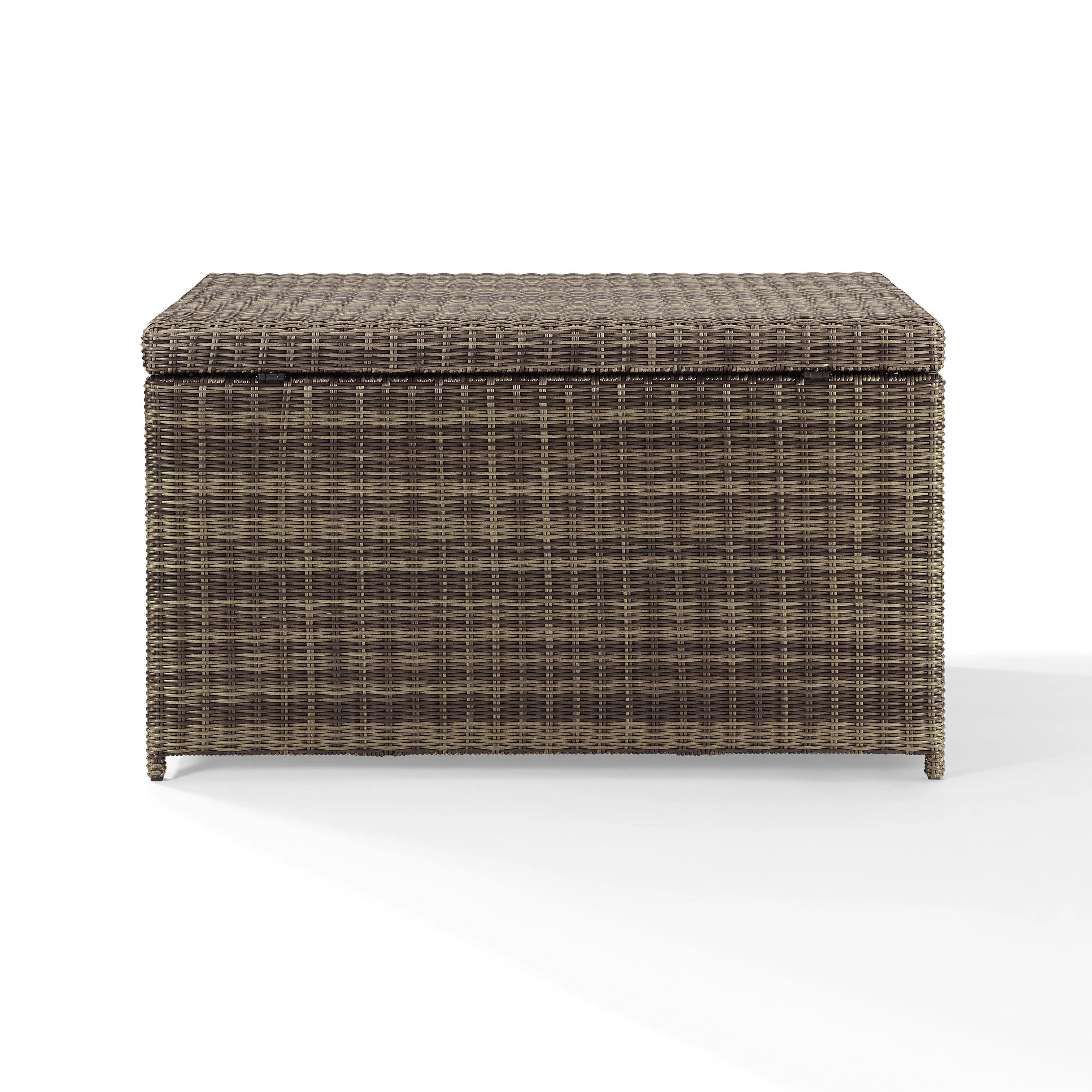 Weathered Brown Wicker Patio Deck Box O267