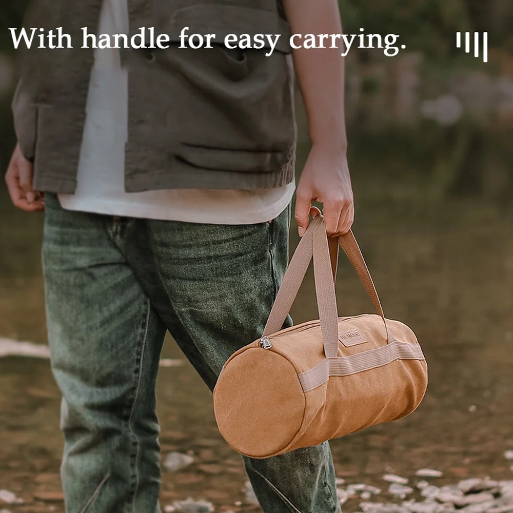 Khaki Canvas Tent Ground Nail Storage Bag M96461