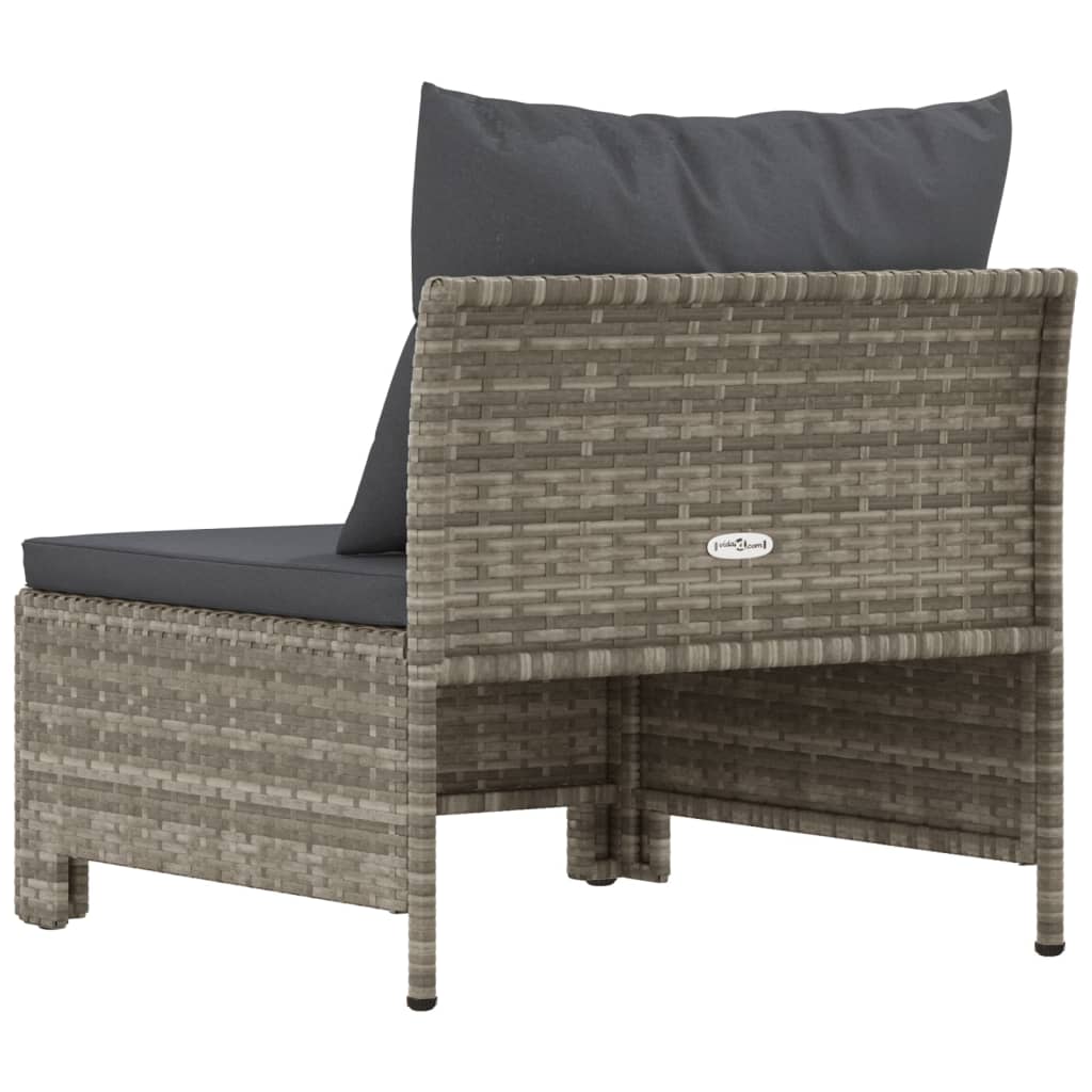 Gray Poly Rattan Patio Sofa with Cushion H147036