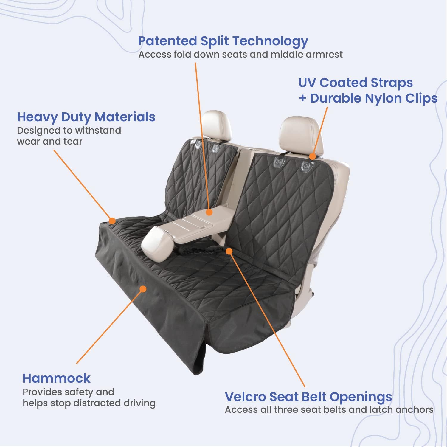 Dog Seat Cover with Hammock Q461