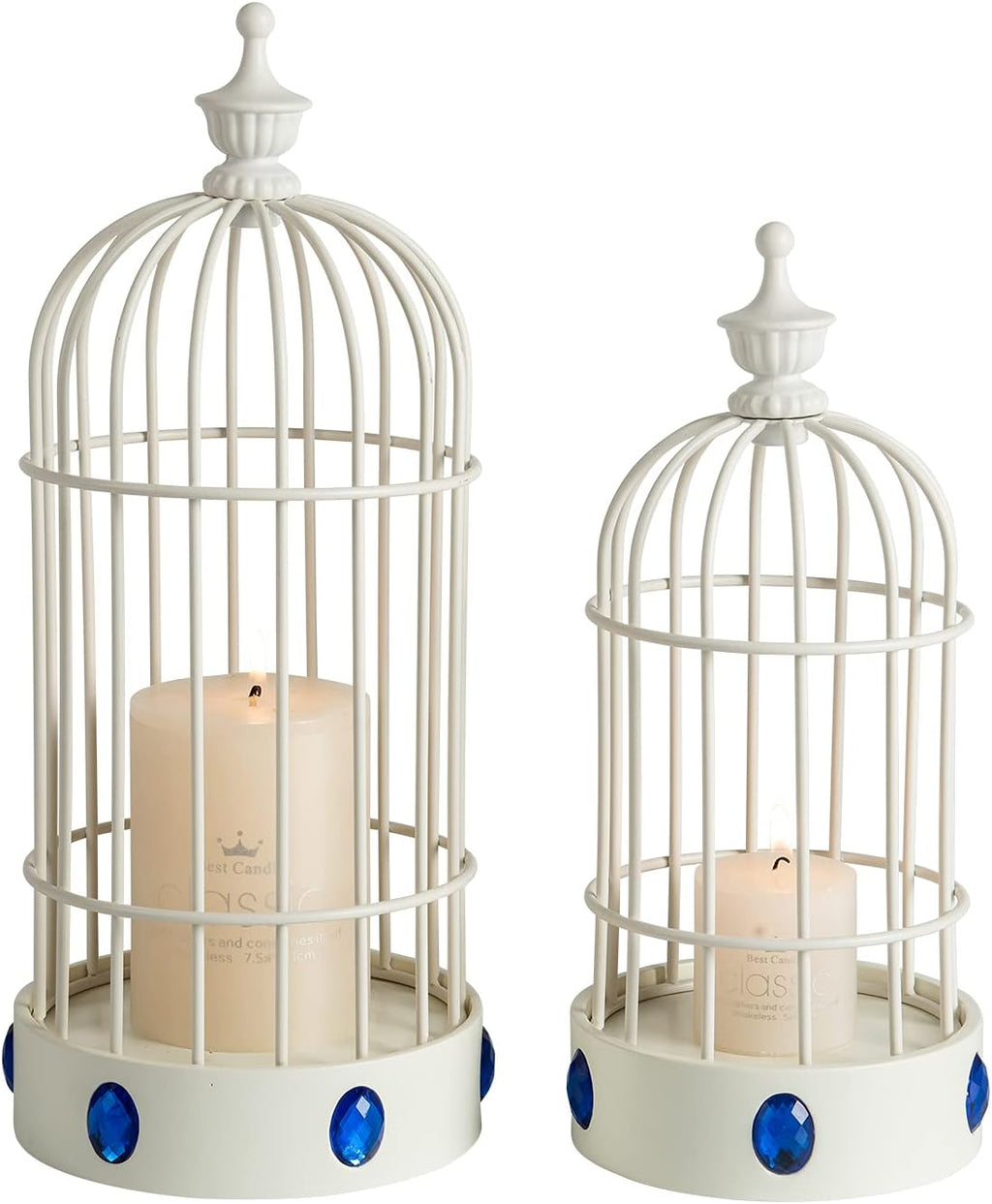 White Farmhouse Candle Lantern V134871