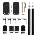 Black Rectangle Rolling Barn Door Hardware Kit with 6-ft. Rail E1592