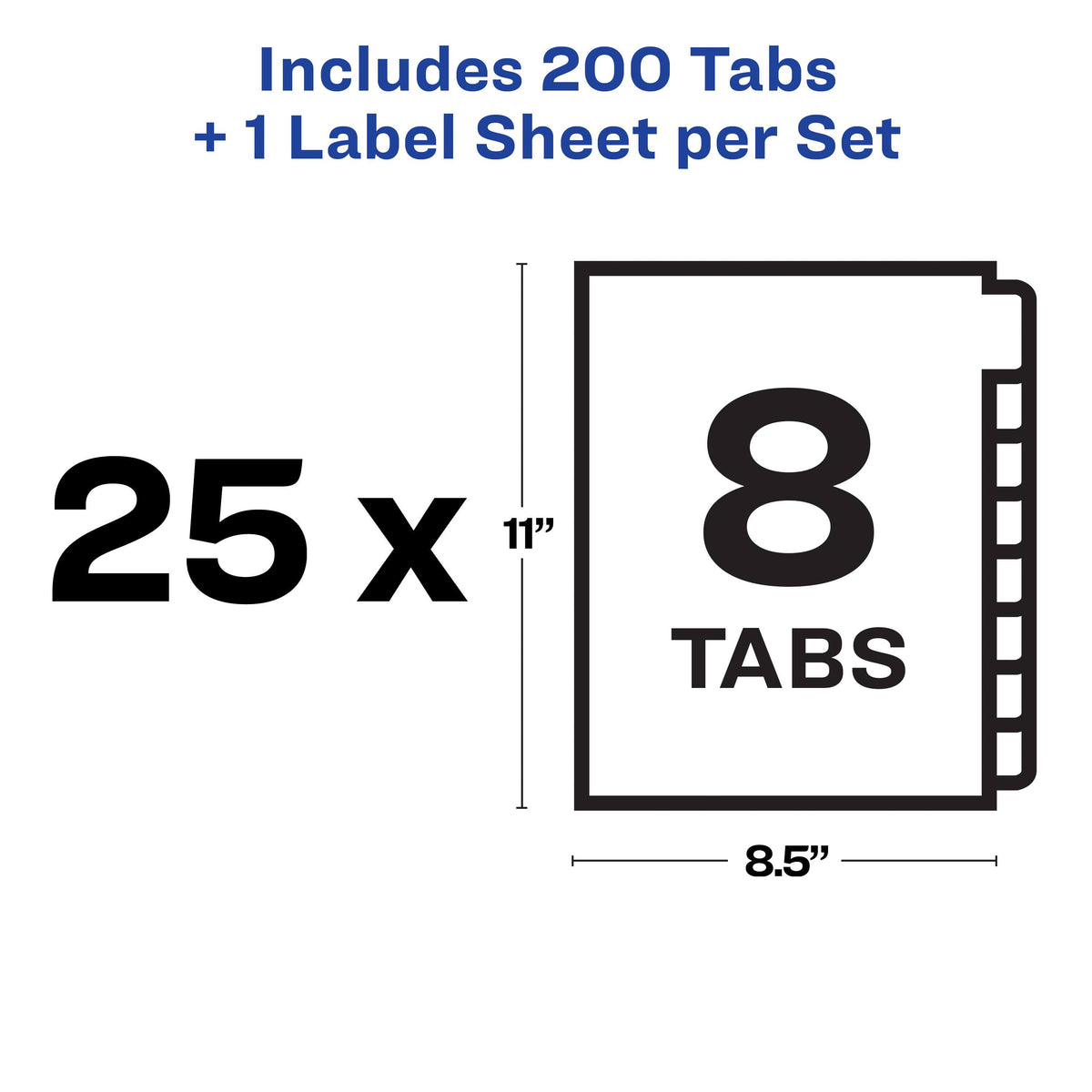 Clear Label Unpunched Dividers, 8-Tab, Ltr, 25 M4561