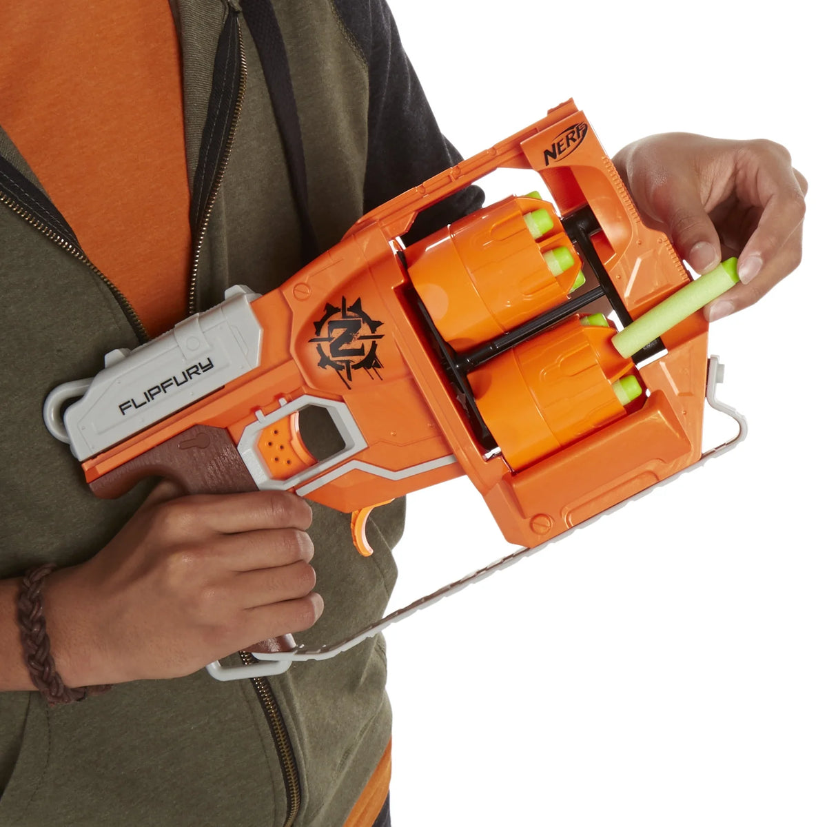 Nerf Zombie Strike Toy Blaster with 2 Flipping Drums and 12 Elite Darts Q45179