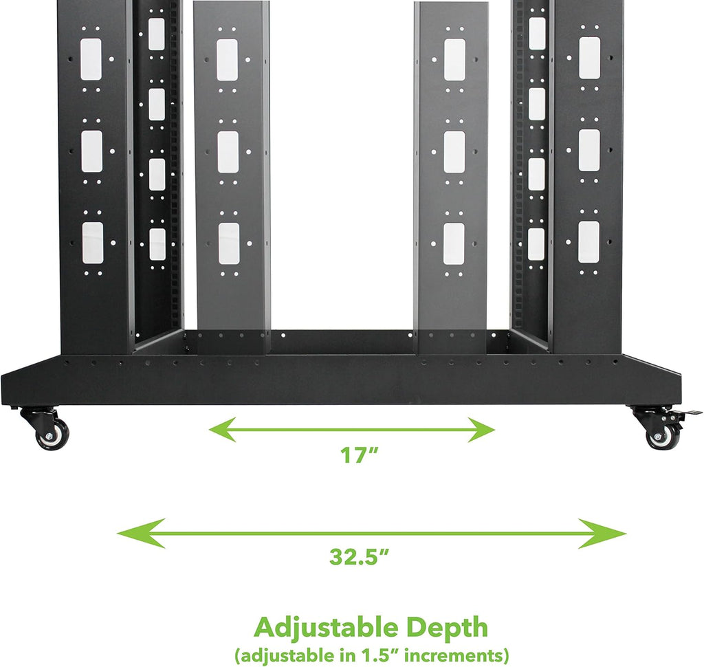 22U 4-Post Open Frame Server Rack Black Z943070