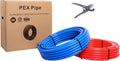 Blue & Red 3/4-Inch Pex-b Pipe/Tubing 2 x75 ft (150 ft) Length with Pipe Cutter O6557